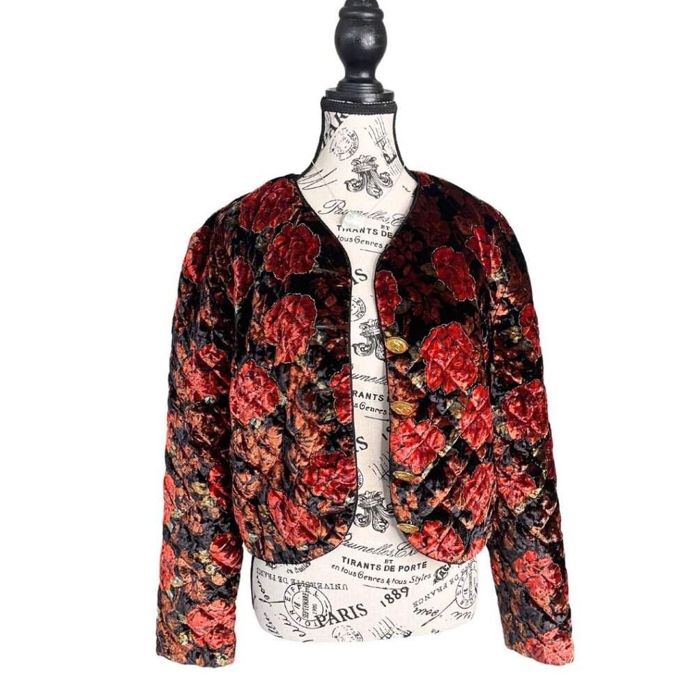 Vintage Velvet Quilted Blazer
